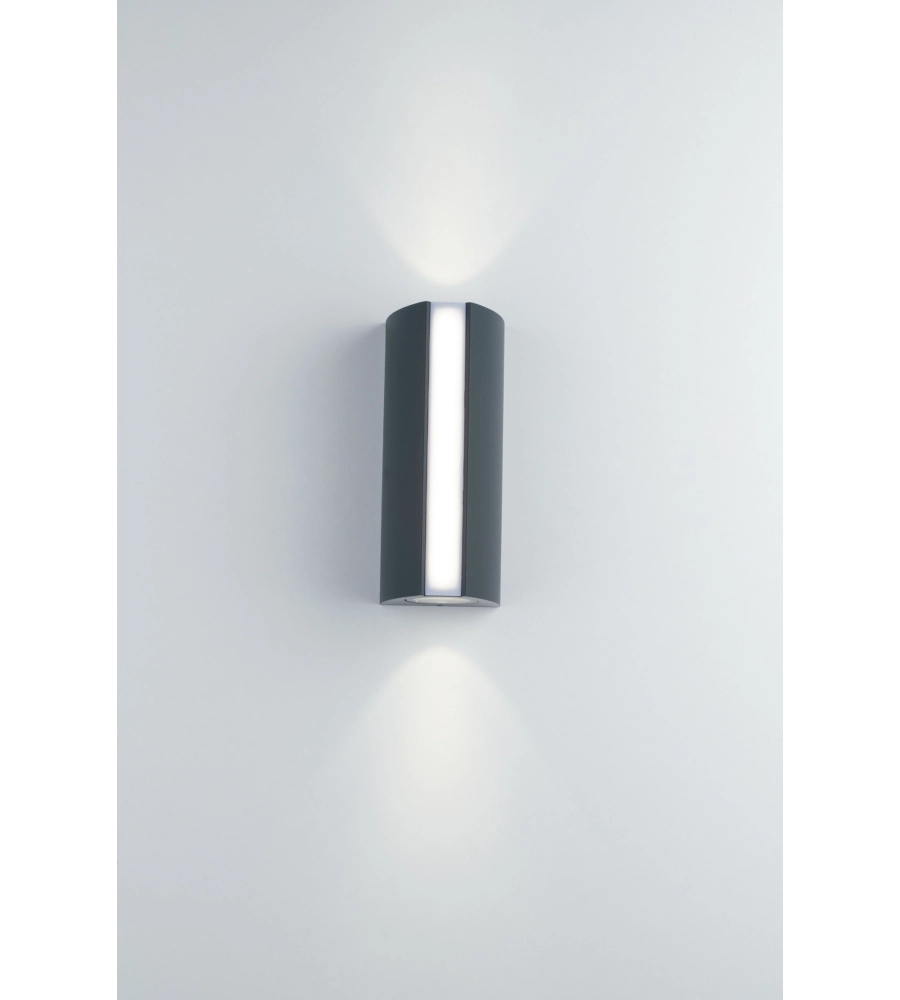 Applique led "ray" in alluminio nero, 890lm